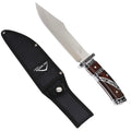 13.5-inch Rocky Mountain hunting knife with wood handle and black nylon sleeve, SKU KC1088