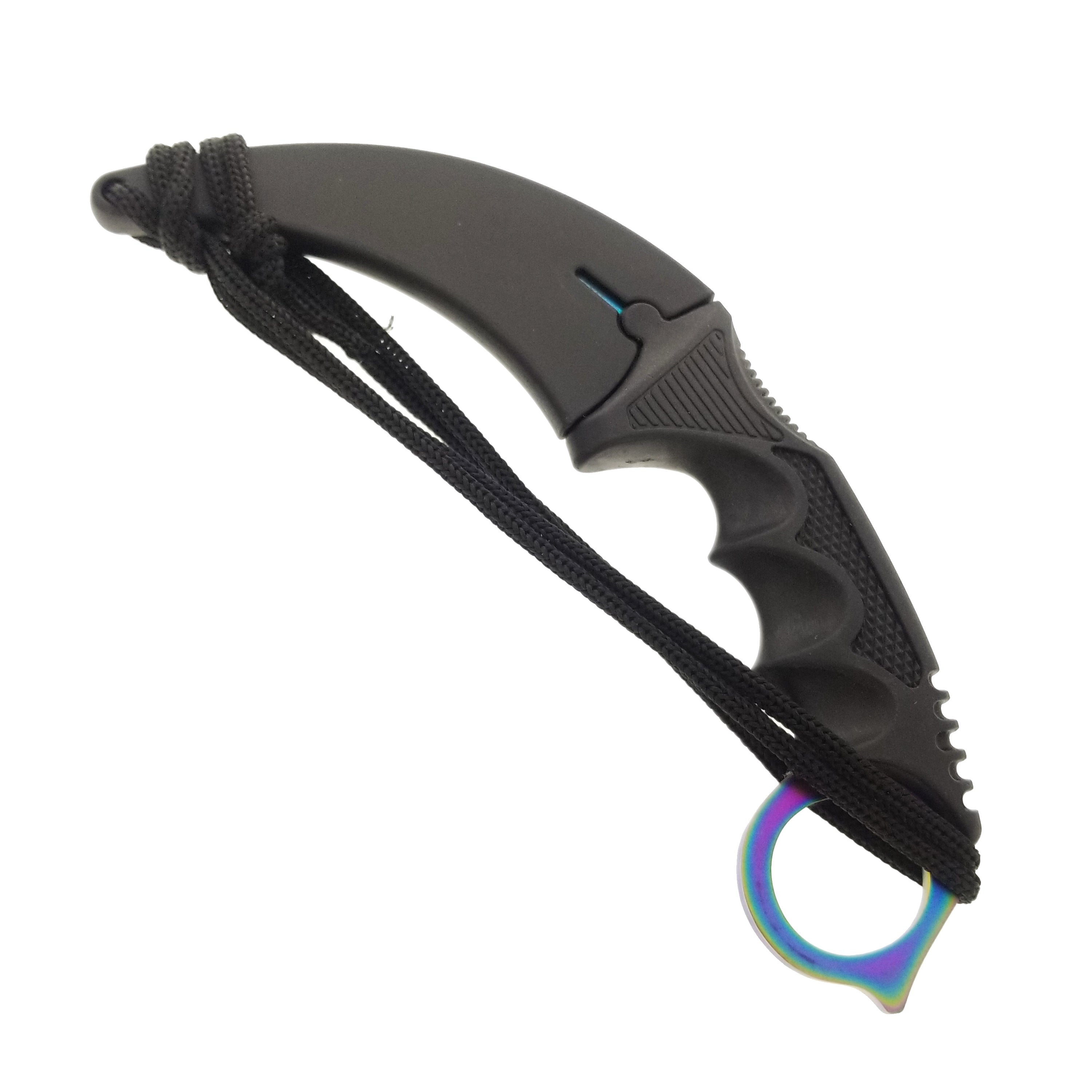 3" Rainbow Blade / Black Handle / Tactical Knife