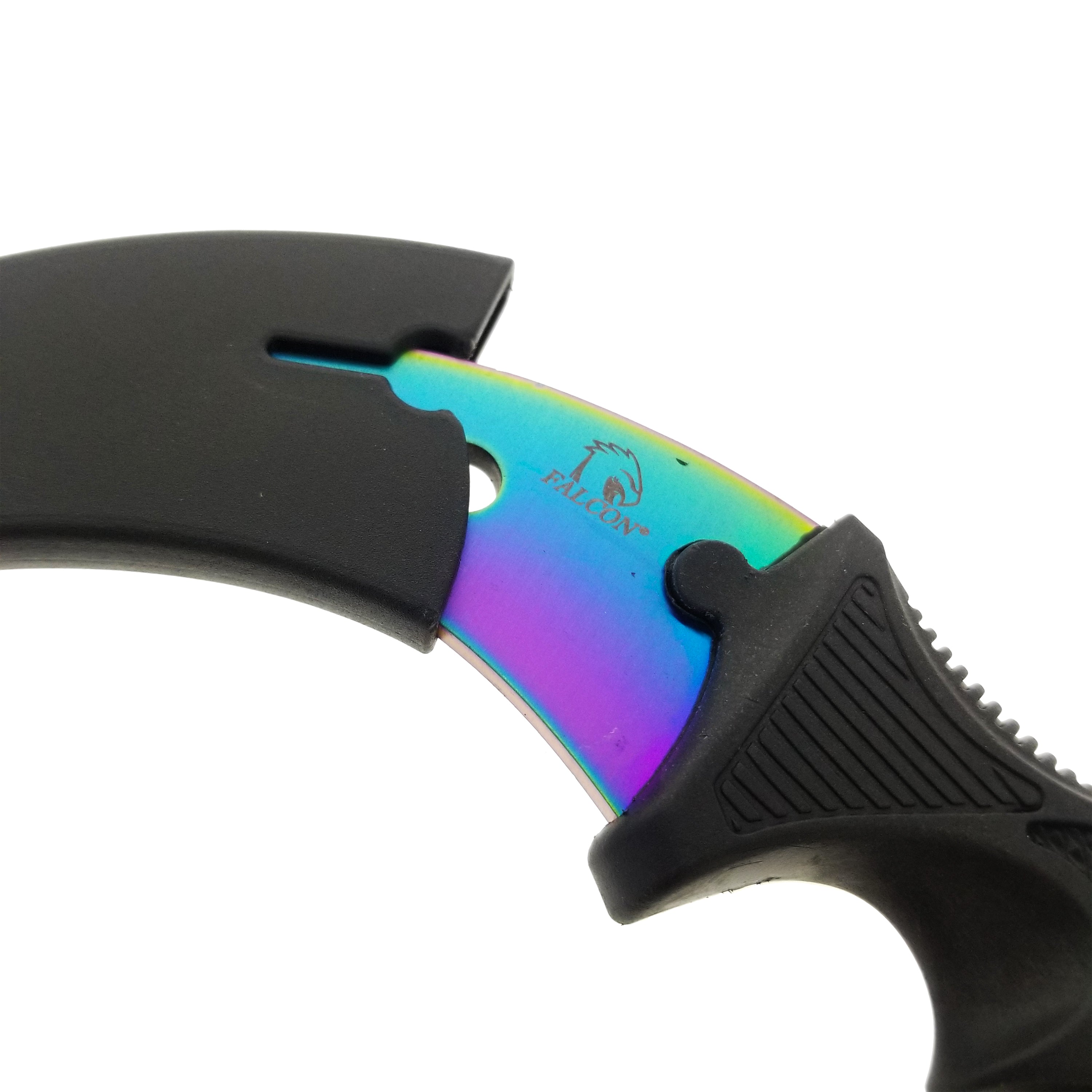 3" Rainbow Blade / Black Handle / Tactical Knife