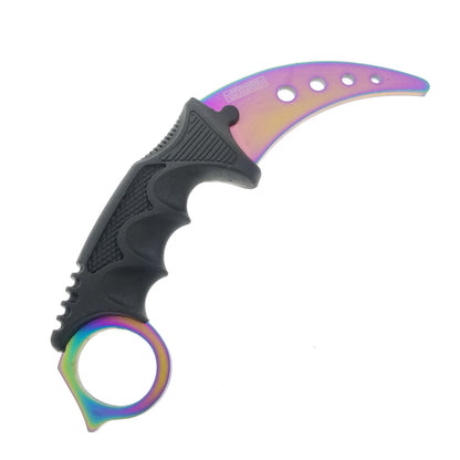 3" Rainbow Blade / Black Handle / Tactical Knife
