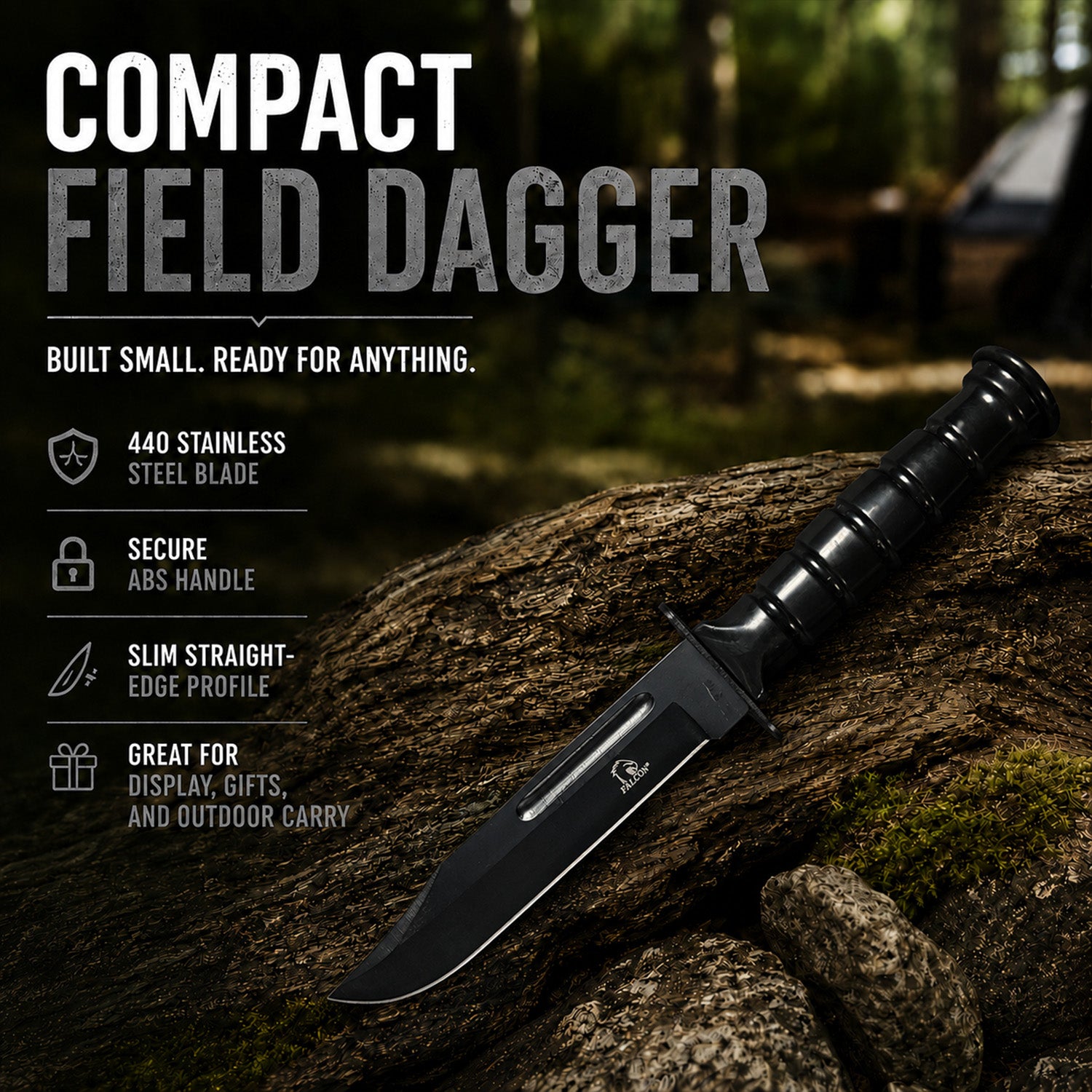 Black 7 1/2" & 8 1/2" Tactical Knife, 7 1/2" Karambit - 3 PCS Set