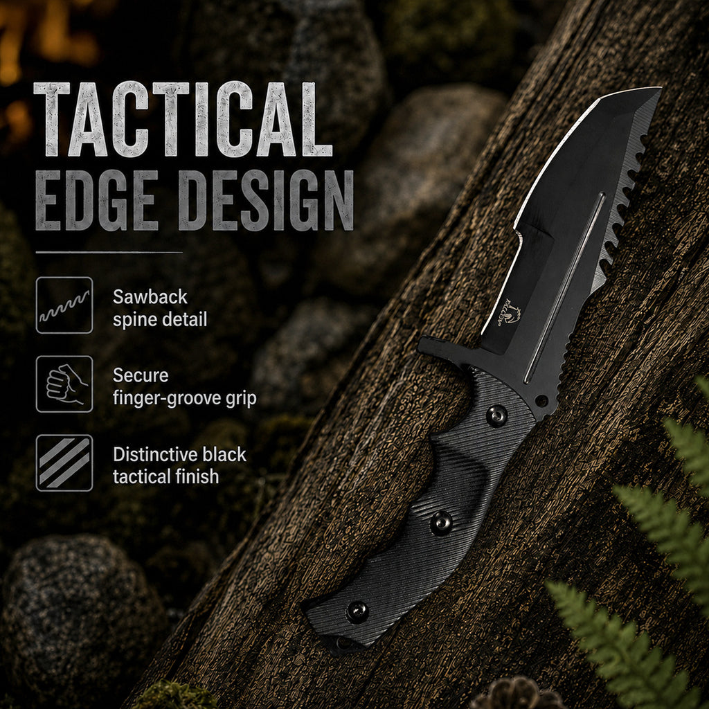 Black 7 1/2" & 8 1/2" Tactical Knife, 7 1/2" Karambit - 3 PCS Set