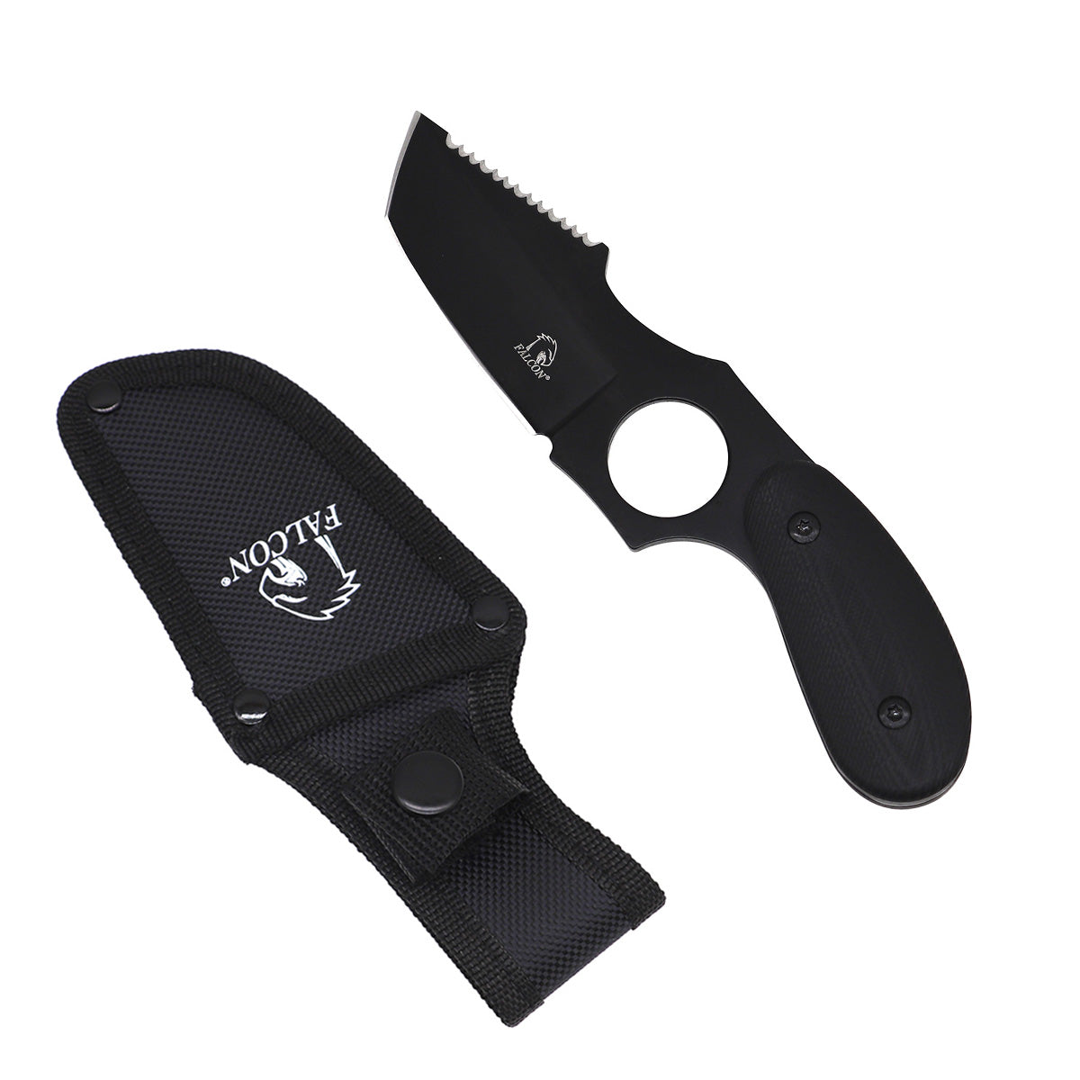 Falcon G10 Fixed-Blade Hunting Knife, Black Blade - KC783BBG