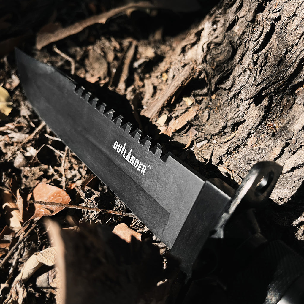 Outlander 9" Black Blade Hunting Knife