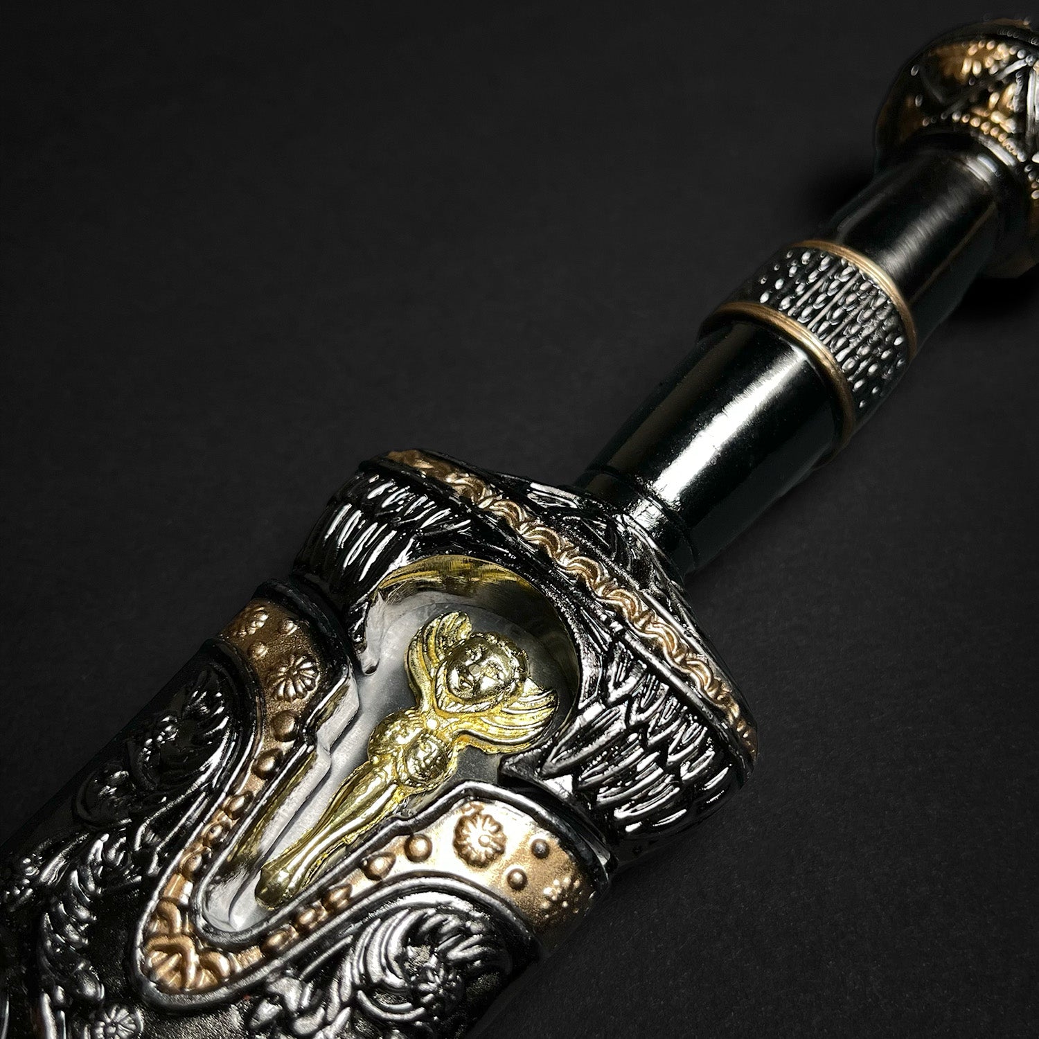 14 1/4" Roman Dagger Blue Crystal