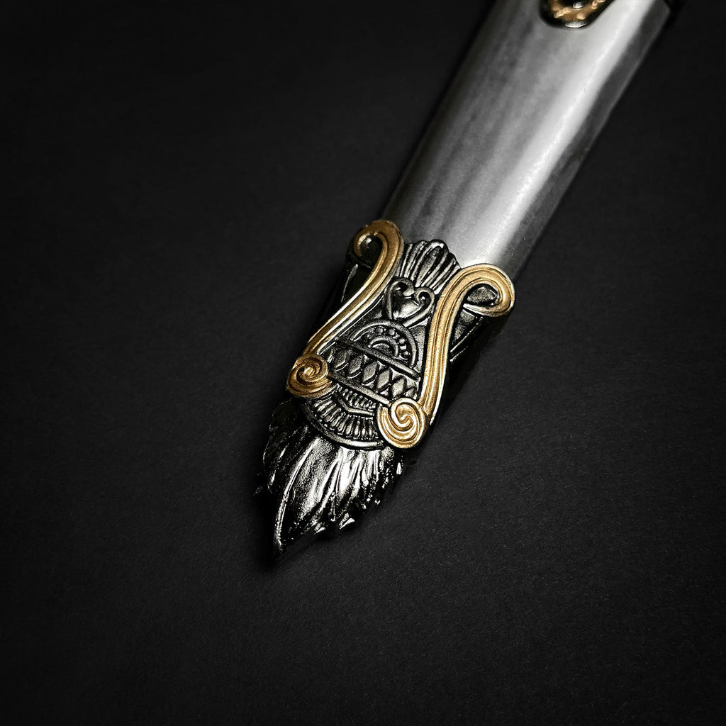 14 1/4" Roman Dagger Blue Crystal