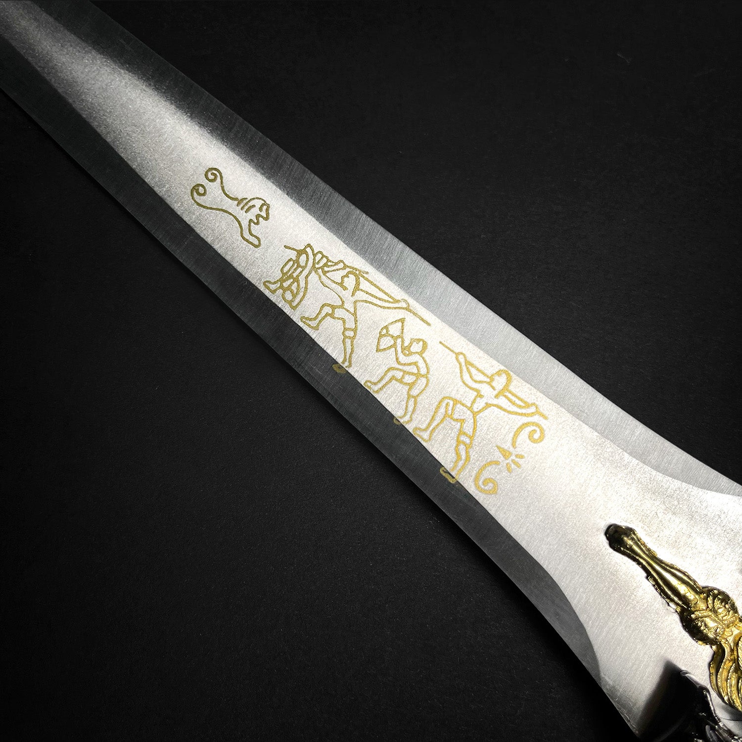 14 1/4" Roman Dagger Blue Crystal