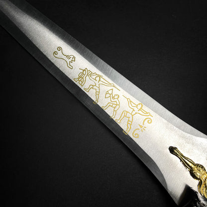 14 1/4" Roman Dagger Blue Crystal