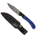 Rocky Mountain Damascus Hunting Knife - Blue Micarta