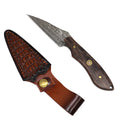 Damascus steel hunting knife with sheath | Pacific Solution.