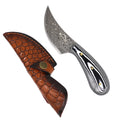 Rocky Mountain Damascus Hunting Knife, White Micarta | KCM637WH