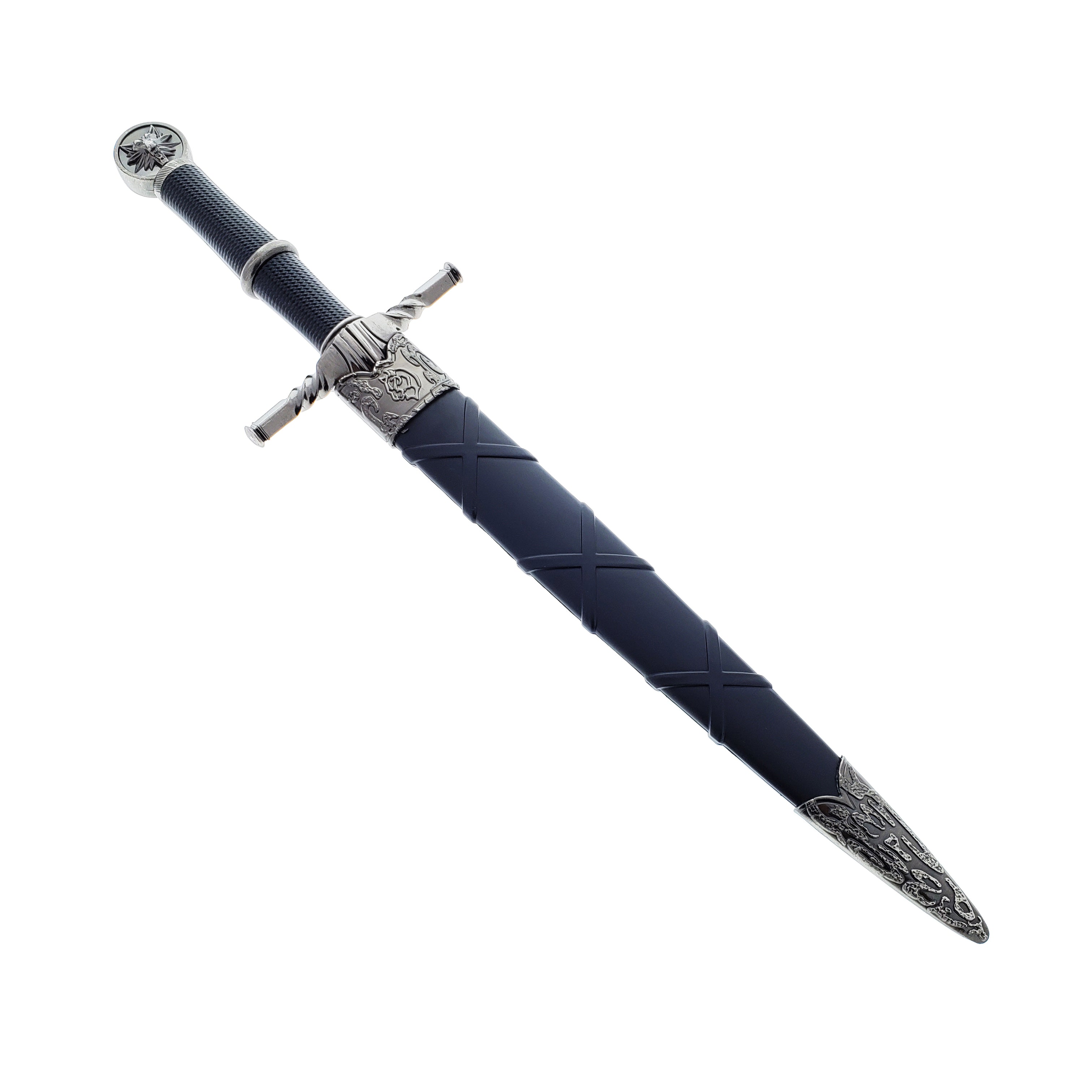 16"  Black Wolf Head Medieval Dagger w/Plastic Scabbard