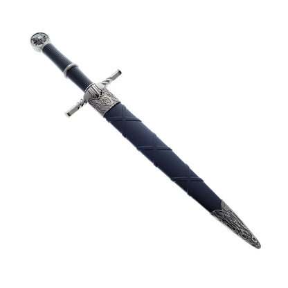 16"  Black Wolf Head Medieval Dagger w/Plastic Scabbard