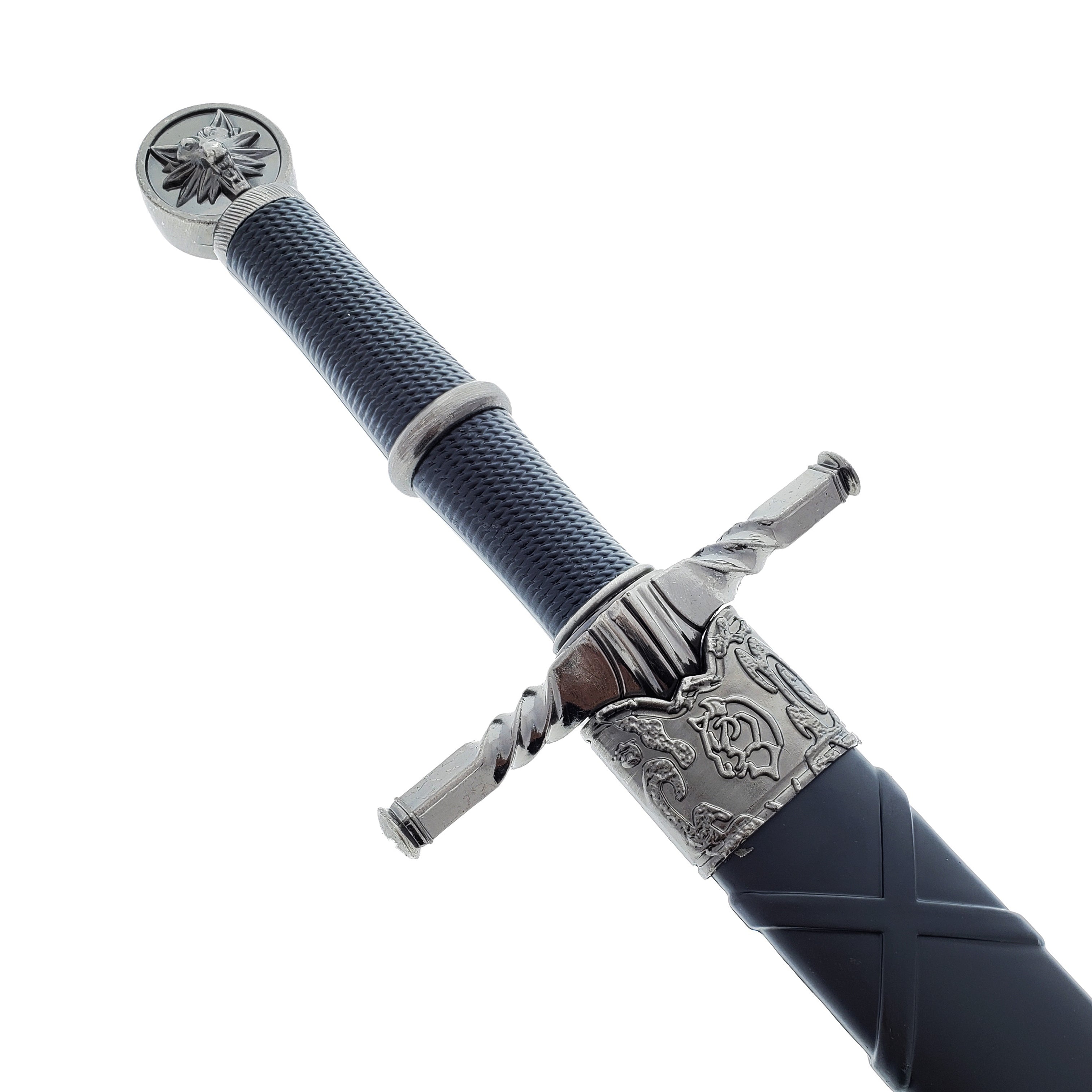 16"  Black Wolf Head Medieval Dagger w/Plastic Scabbard