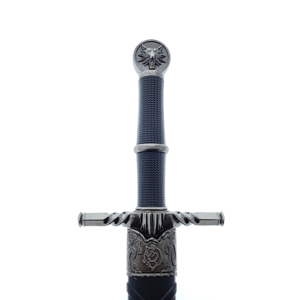 16"  Black Wolf Head Medieval Dagger w/Plastic Scabbard
