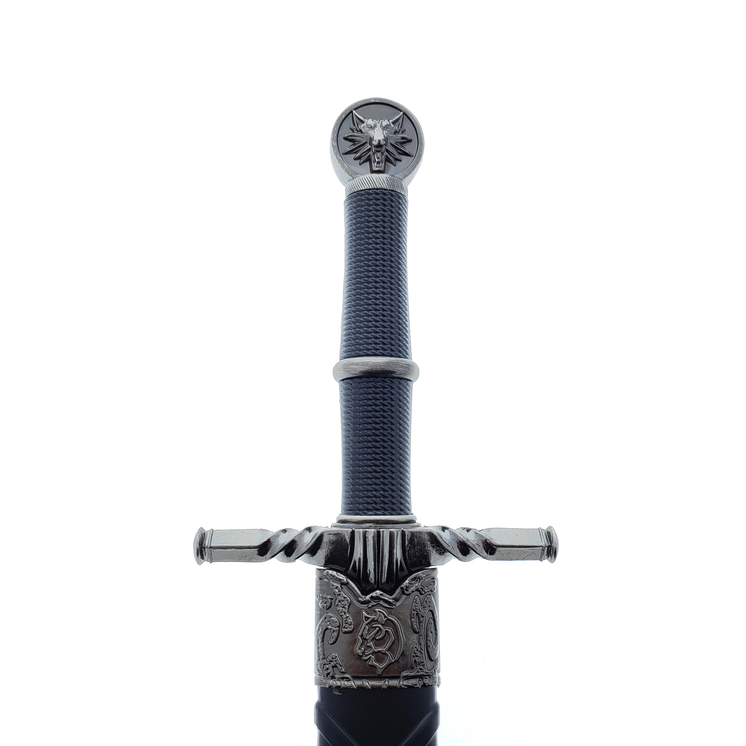 16"  Black Wolf Head Medieval Dagger w/Plastic Scabbard