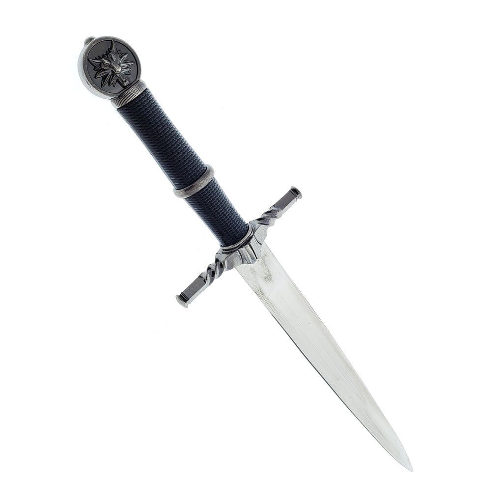 16"  Black Wolf Head Medieval Dagger w/Plastic Scabbard