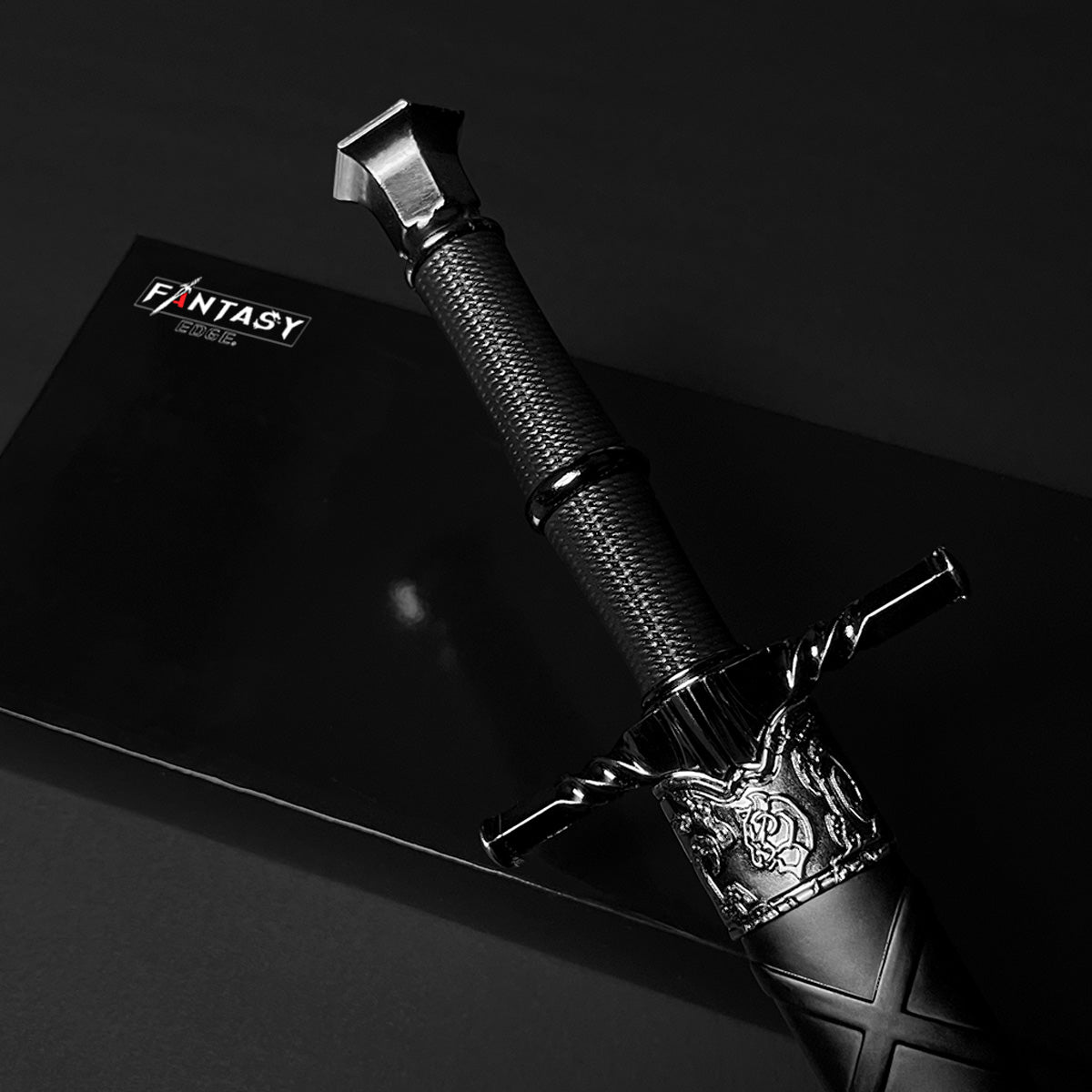 15 3/4" Black medieval dagger w/Black Plastic Scabbard