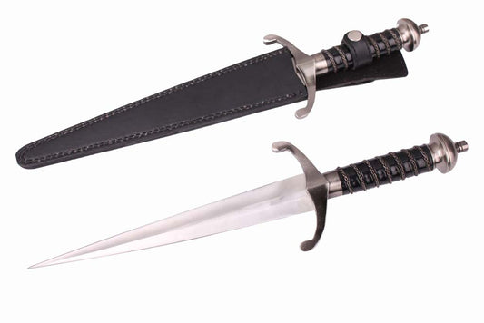 17" V-dagger with leather sheath