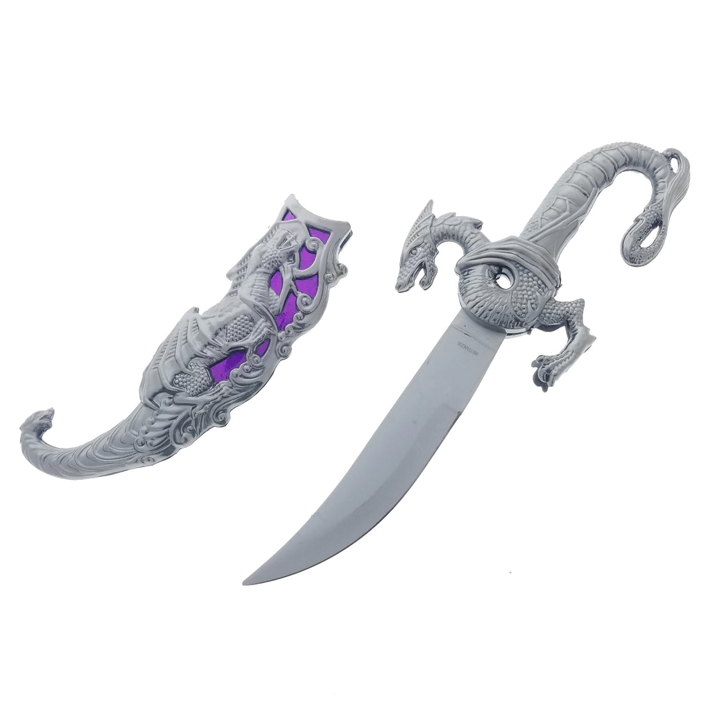 15" Blade Fantasy Dragon Dagger Purple Fitting
