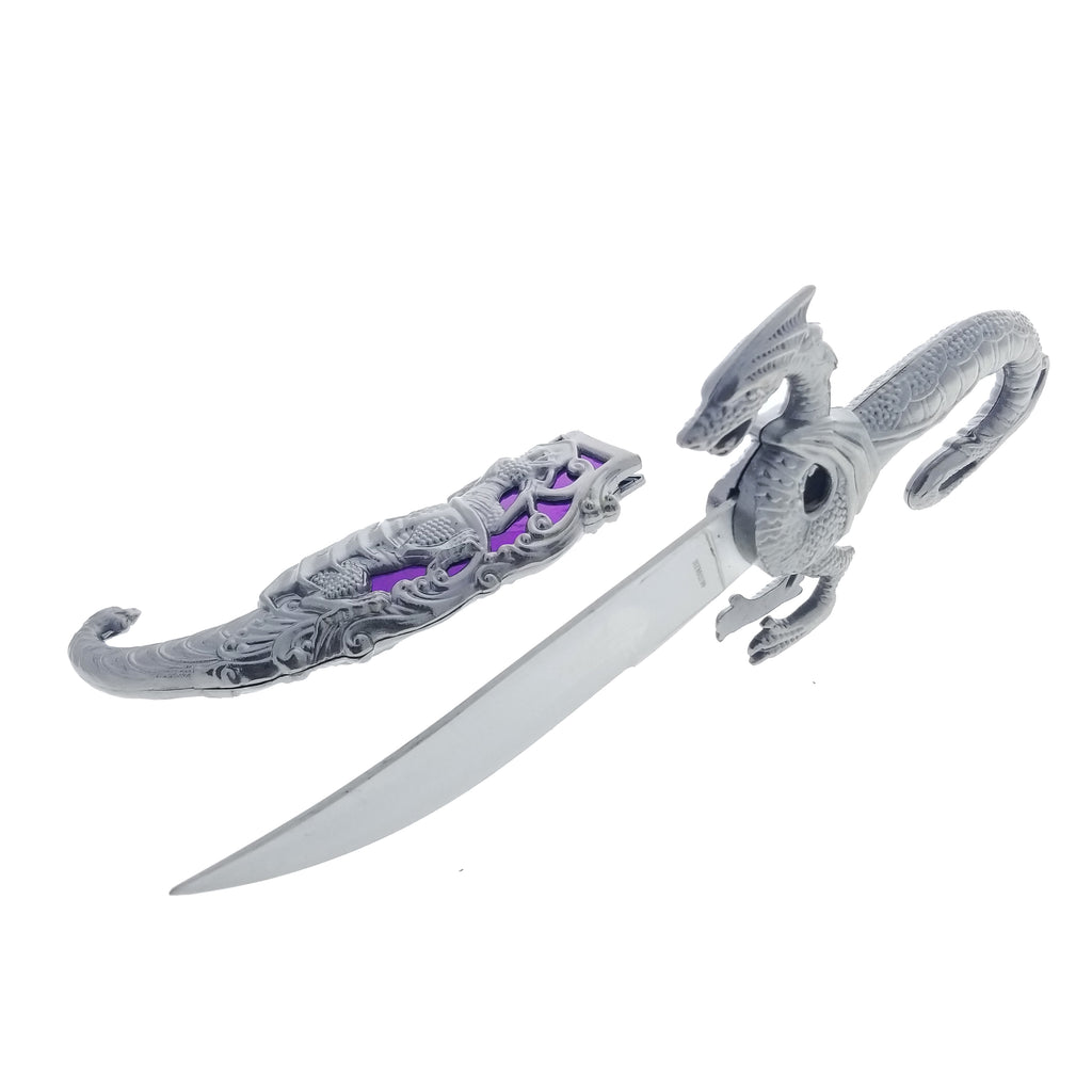 15" Blade Fantasy Dragon Dagger Purple Fitting