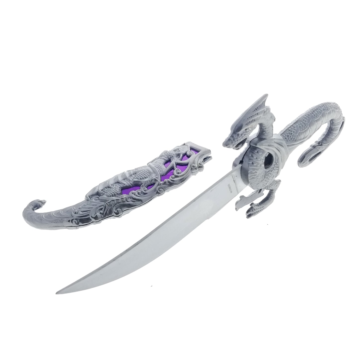 15" Blade Fantasy Dragon Dagger Purple Fitting