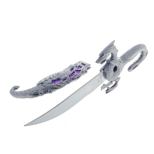 15" Blade Fantasy Dragon Dagger Purple Fitting