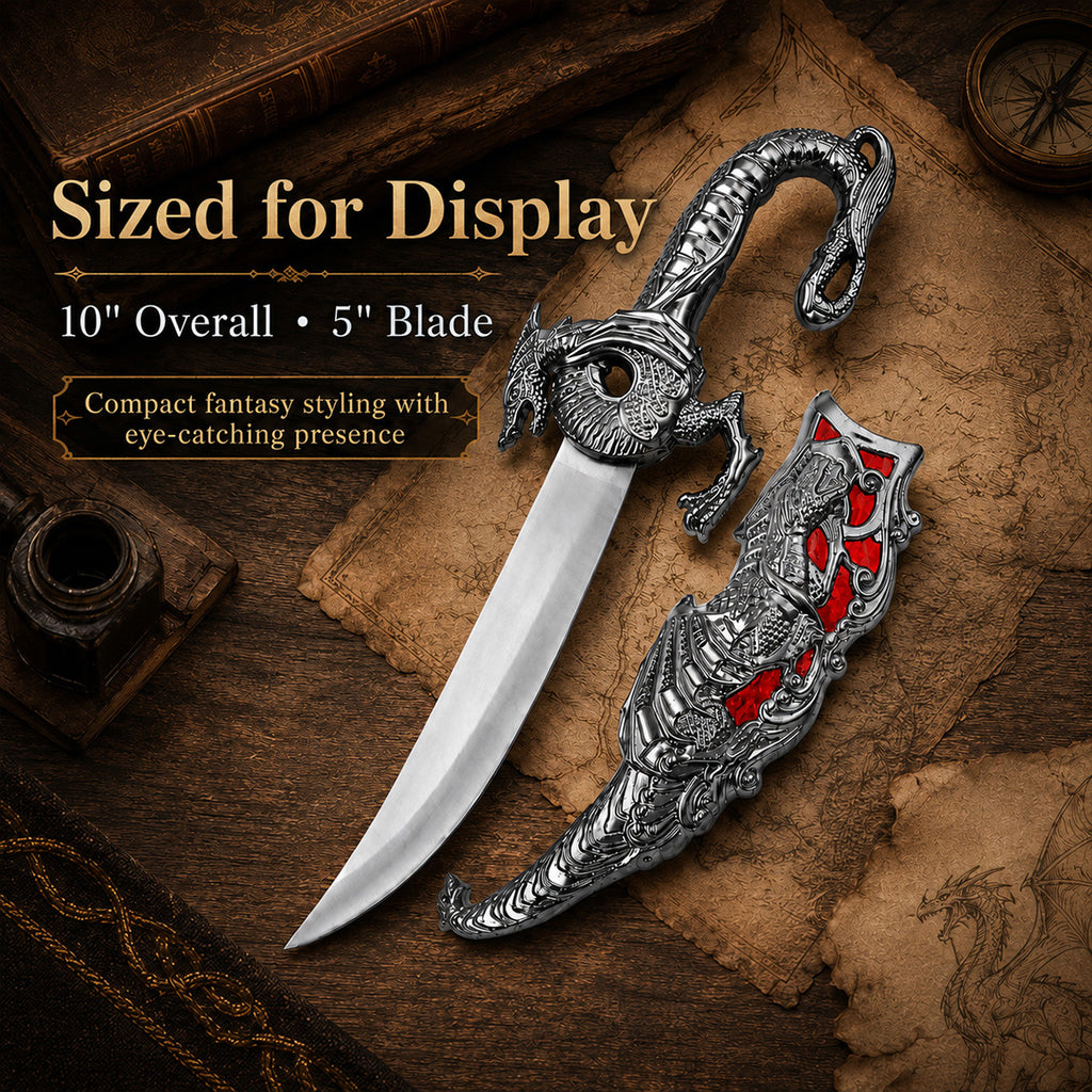 Fantasy Dragon 10" Dagger Red Fitting