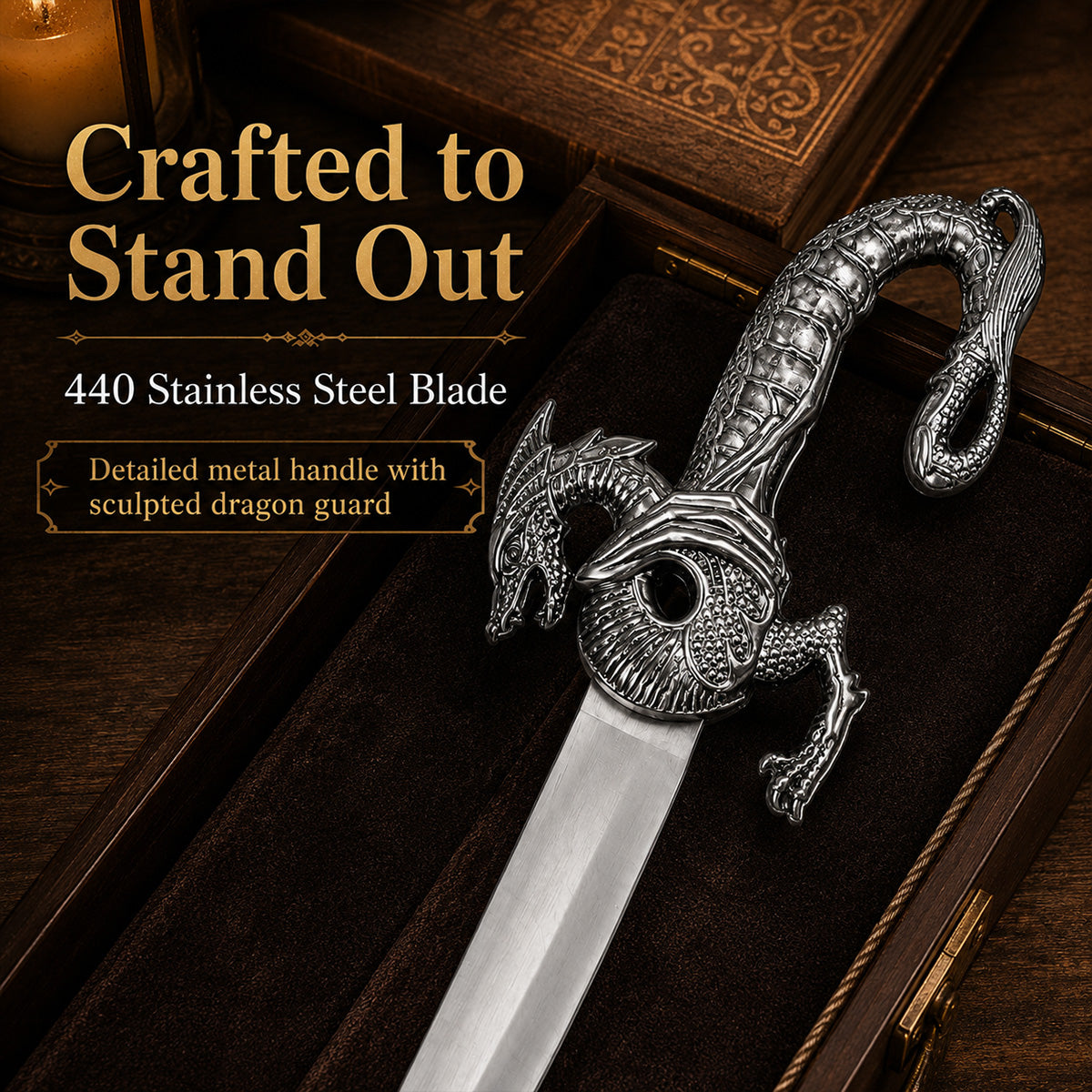 Fantasy Dragon 10" Dagger Red Fitting