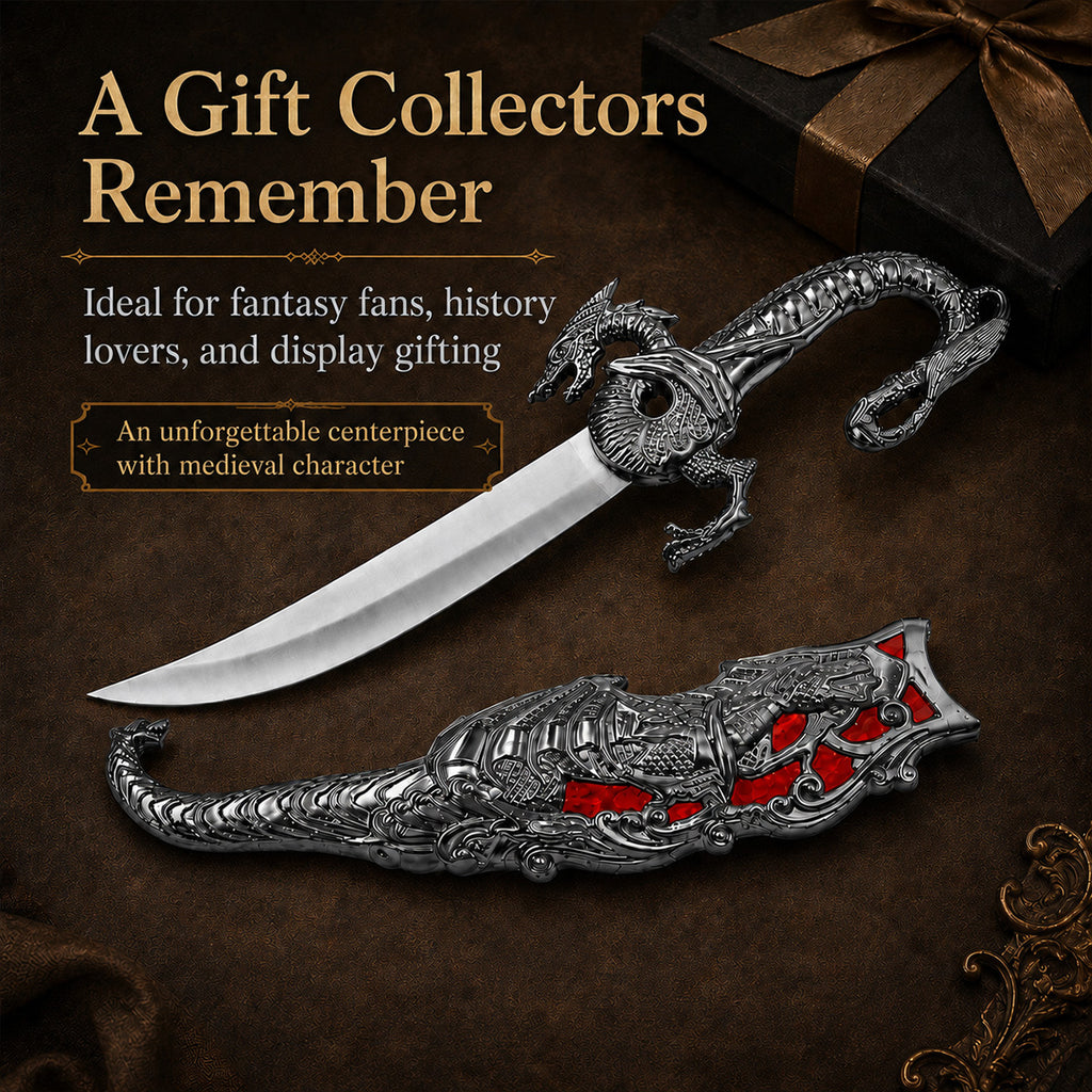 Fantasy Dragon 10" Dagger Red Fitting