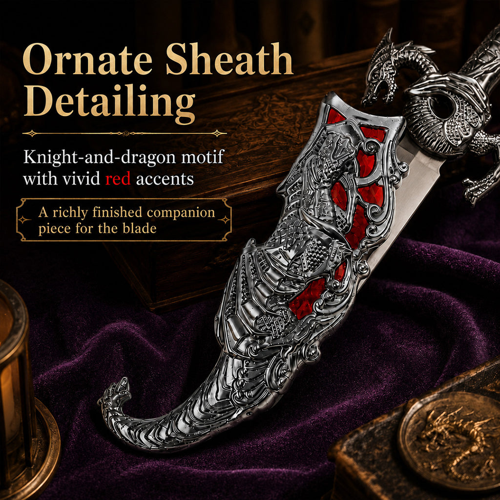 Fantasy Dragon 10" Dagger Red Fitting
