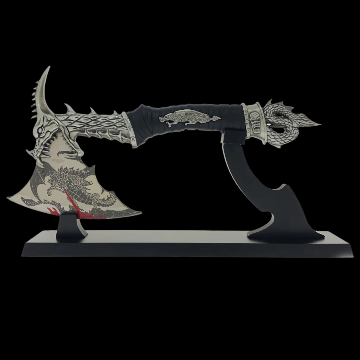 14" Stainless Steel Fire Dragon Axe with stand