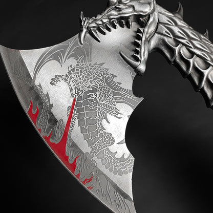 14" Stainless Steel Fire Dragon Axe with stand