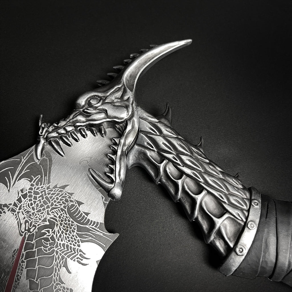 14" Stainless Steel Fire Dragon Axe with stand