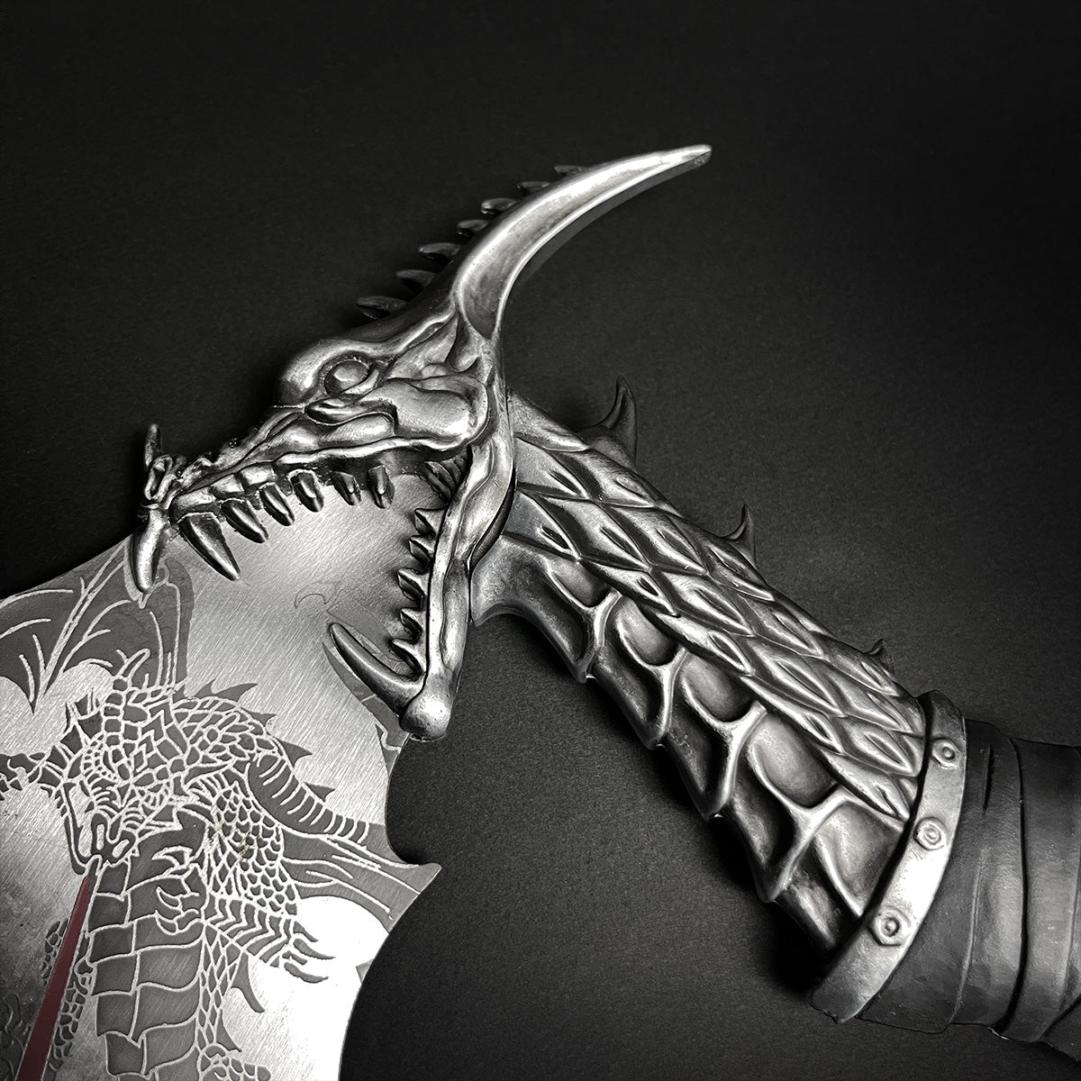 14" Stainless Steel Fire Dragon Axe with stand