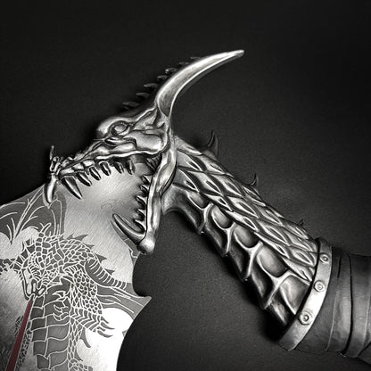 14" Stainless Steel Fire Dragon Axe with stand