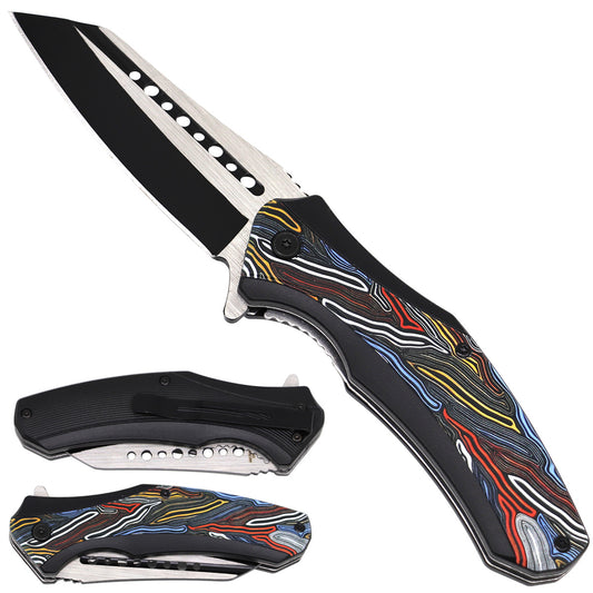 Spring Assisted Pocket Knife - Colorful Handle
