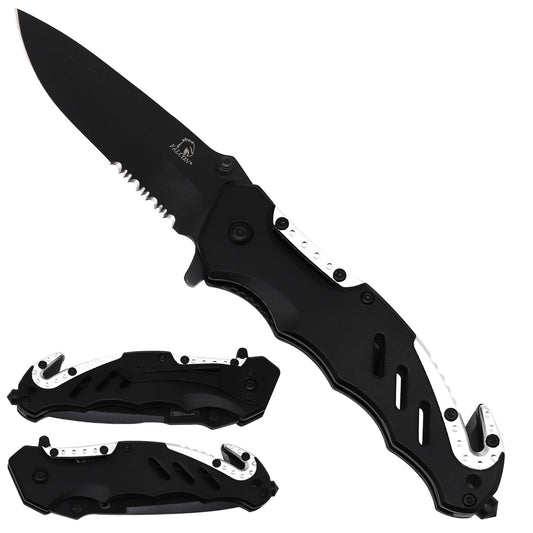 4.75" Black Blade/ Bicolor Aluminum Handle / Spring Assisted Knife