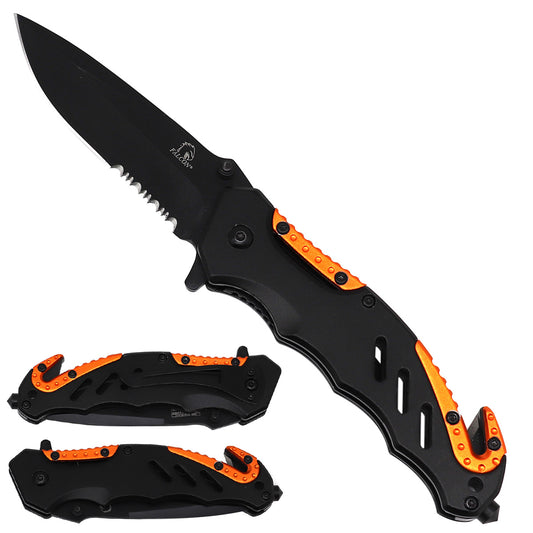 4.75" Black Blade/ Bicolor Orange Aluminum Handle / Spring Assisted Knife