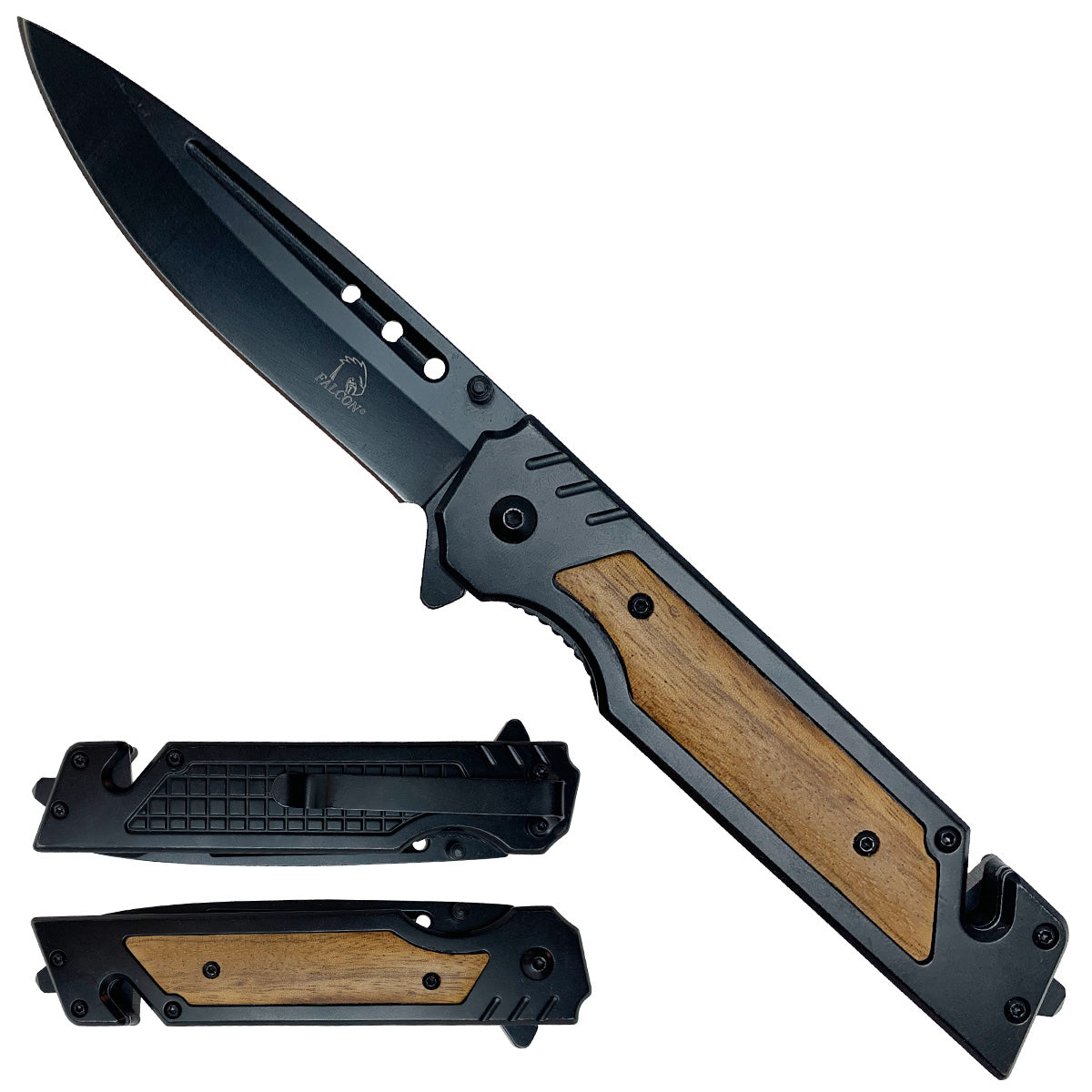 " Black Blade/ Bicolor alumina Handle / Assisted Knife