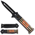 Spring Assisted Pocket Knife with USA Flag ABS Handle - FD-1