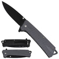 Spring Assisted Pocket Knife with Carbon-Fiber-Pattern ABS Handle