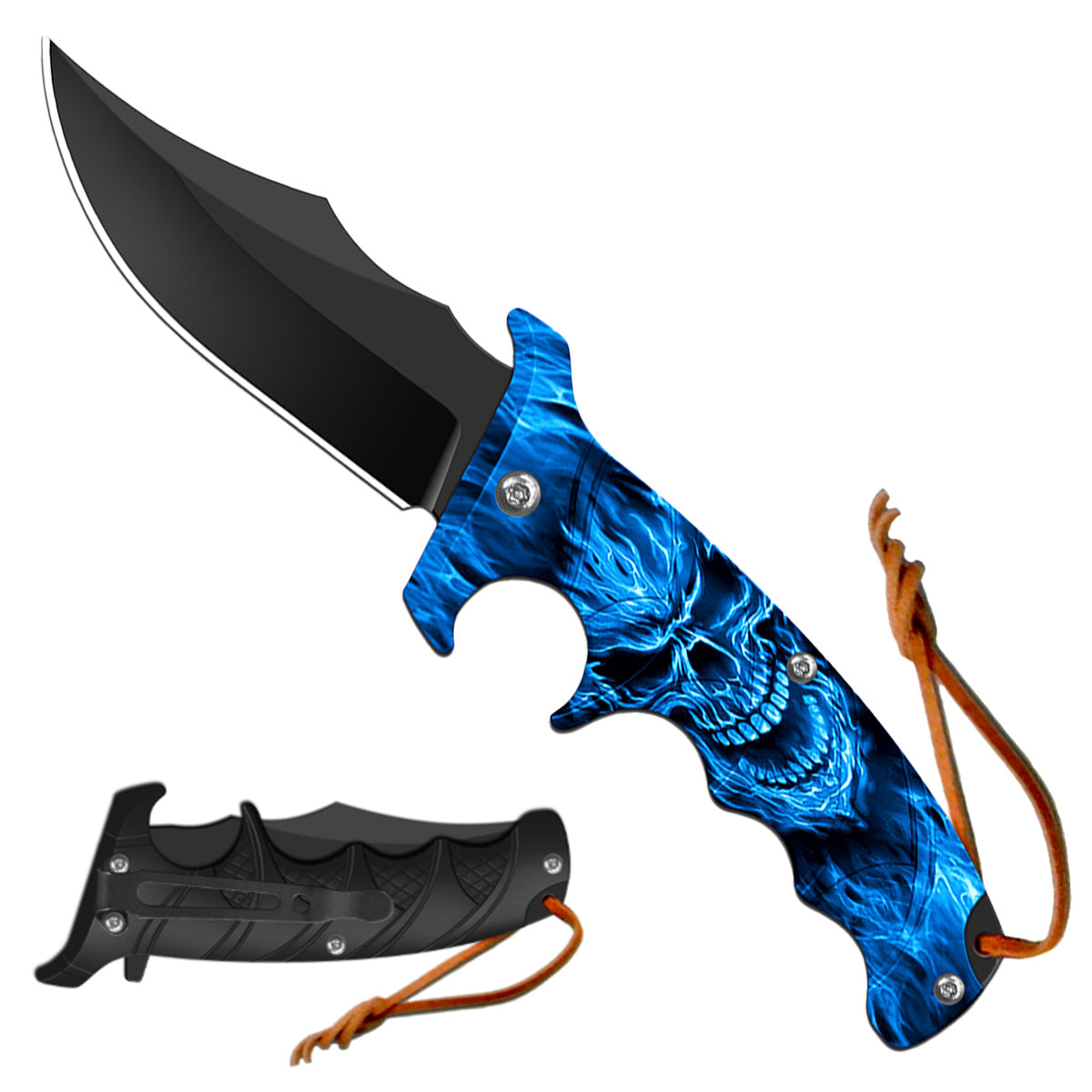 "Blue Flame" Spring Assisted Pocket Knife