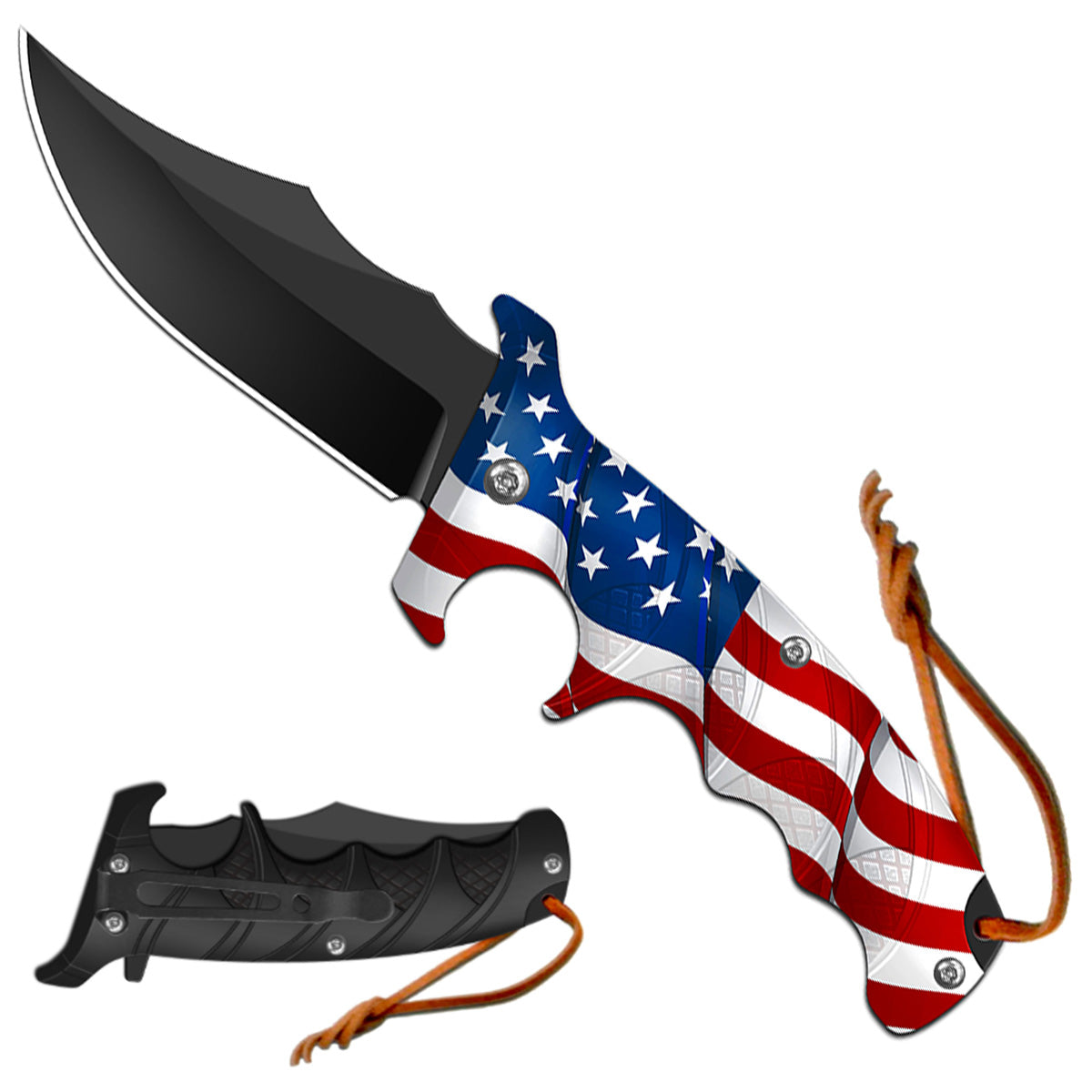 "US Flag" Spring Assisted Pocket Knife