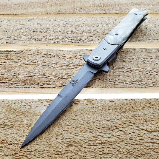 Falcon 8 3/4" White Spring Assisted Knife