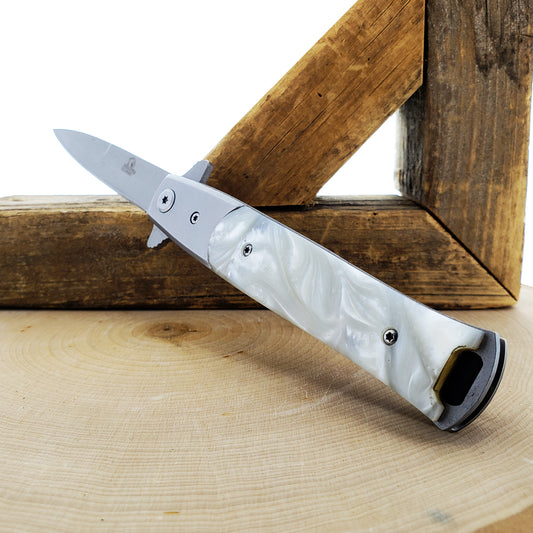 Falcon 8 3/4" White Spring Assisted Knife