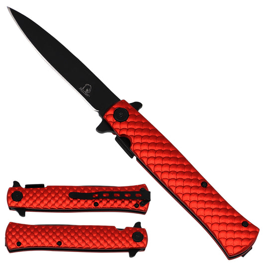 Falcon Red Spring Assisted Stiletto Knife