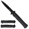 Falcon Spring Assisted Stiletto Knife -  4.75"  Blade / Stainless Steel Handle