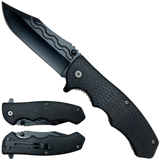 Black folding tactical pocket knife | Pacific Solution