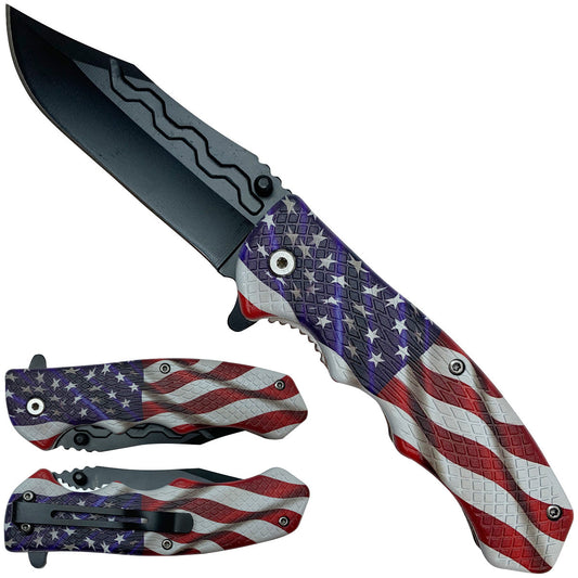 American flag tactical pocket folding knife | Pacific Solution